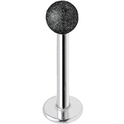 16G 3/8 Black Sandblasted Steel Monroe Labret 3mm Ball