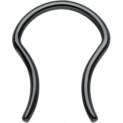16G 5/8 Black Anodized Titanium Septum Retainer