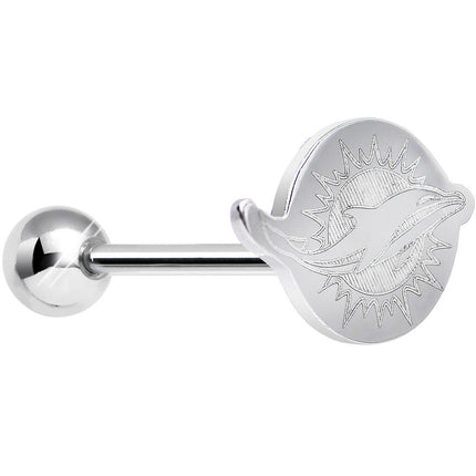 Officially Licensed NFL Cut Out Miami Dolphins Tongue Ring