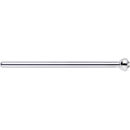 18G 3/4 Clear CZ Steel Straight Fishtail Nose Ring 2mm