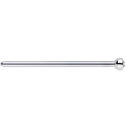 18G 3/4 Clear CZ Steel Straight Fishtail Nose Ring 2.5mm