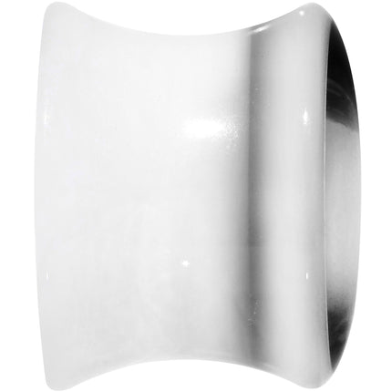 9/16 White Black Acrylic Adoring Heart Saddle Plug