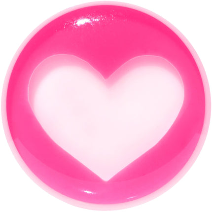 5/8 White Pink Acrylic Adoring Heart Saddle Plug