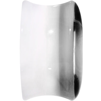 18mm White Black Acrylic Adoring Heart Saddle Plug
