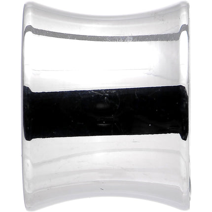 1/2 Moveable Clear Cubic Zirconia Stainless Steel Saddle Plug
