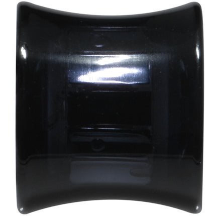 Black Acrylic Clear Gem Inlay Saddle Tunnel Plug 0G to 1 Inch