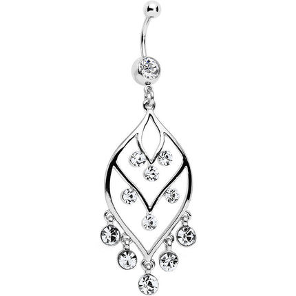 Clear Gem Victorian Chandelier Dangle Belly Ring