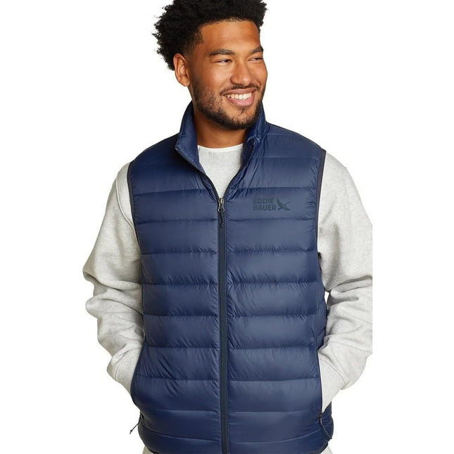 New Eddie Bauer Mens Navy Blue CirrusLite 650FP Down Zip Up Puffer Vest