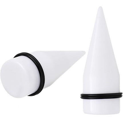 24mm White Acrylic Straight Taper Set