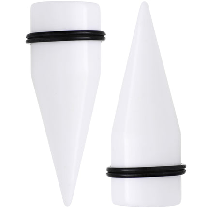24mm White Acrylic Straight Taper Set