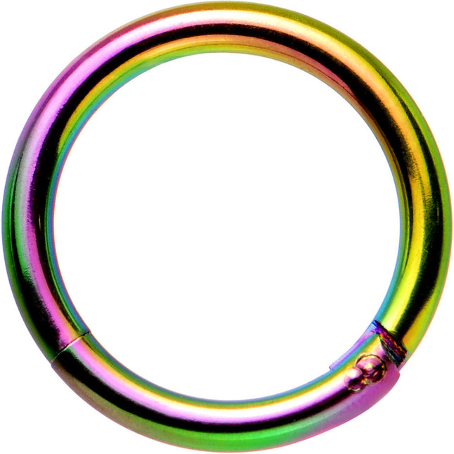 16G 5/16 Rainbow Anodized Hinged Segment Ring