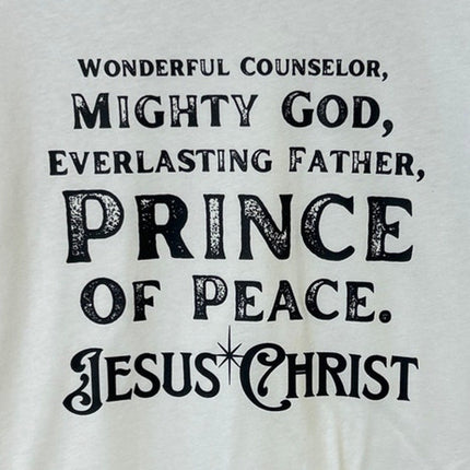 New Hand Printed Mens 2XL Wonderful Counselor Mighty God Jesus Christ Tee Shirt