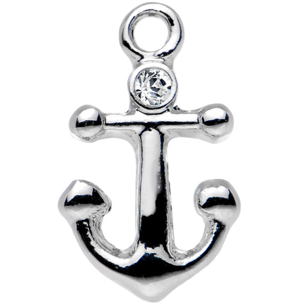 16G 1/4 Clear Gem Settle Down Anchor Cartilage Earring