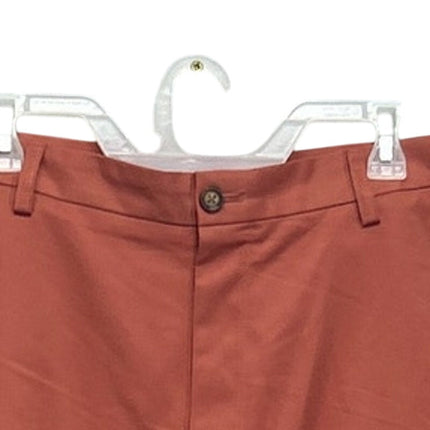 Izod Mens Size 38 100% Polyester Long Solid Coral Board Golf Shorts w Pockets