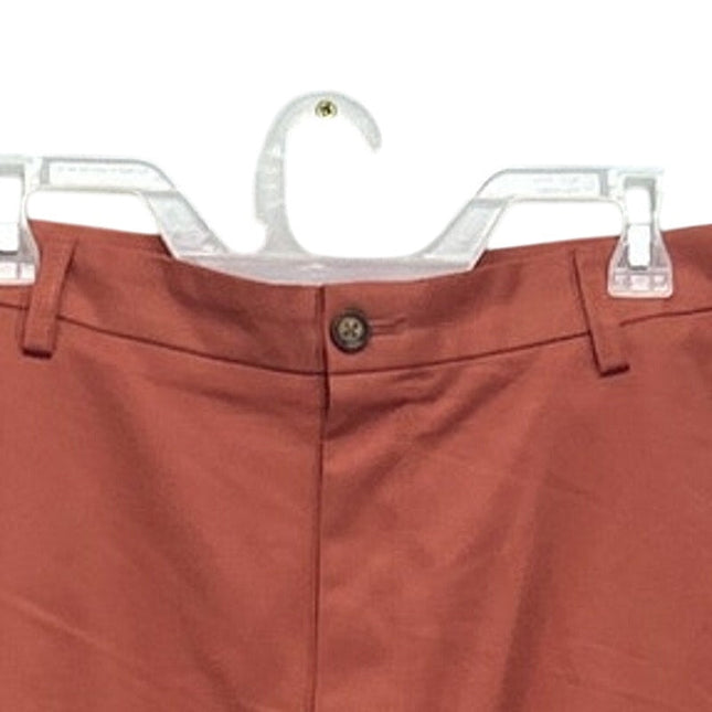 Izod Mens Size 38 100% Polyester Long Solid Coral Board Golf Shorts w Pockets