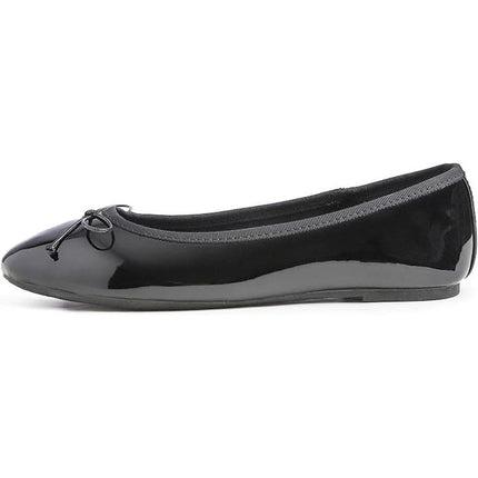 Fever Sole Womens Size 9.5 Black Flats Mini Bow Slip On Round Closed Toe Shoes
