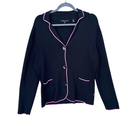 New BCBG Maxazria Womens XL Black 3-Button Up Long Sleeve Cardigan Sweater