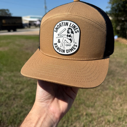 Lines and Dimes Canvas Patch Trucker