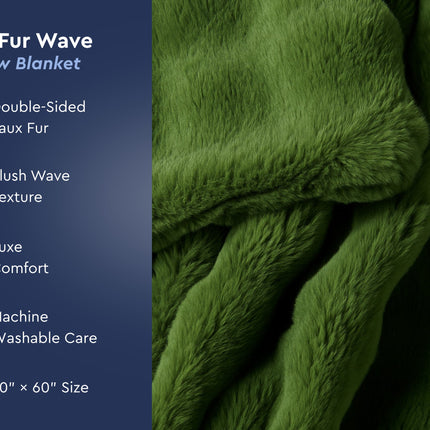 Faux Fur Wave Throw Blanket