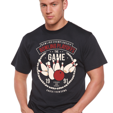 Bowling Playoffs Men's Bamboo Viscose/Organic Cotton Short Sleeve Graphic T-Shirt
