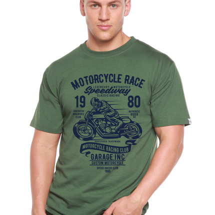 Motorcycles Race Men's Bamboo Viscose/Organic Cotton Short Sleeve Graphic T-Shirt