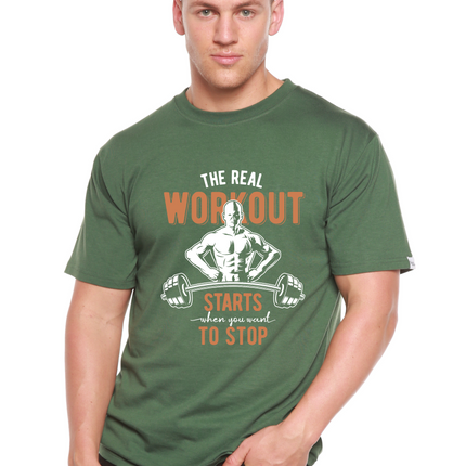The Real Workout Men's Bamboo Viscose/Organic Cotton Short Sleeve Graphic T-Shirt