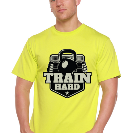 Train Hard Men's Bamboo Viscose/Organic Cotton Short Sleeve Graphic T-Shirt