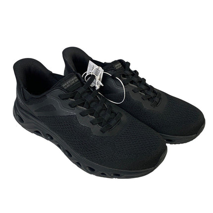 New In Box Skechers Mens Size 9.5 Black Mesh Hands Free Swift Fit Athletic Shoes