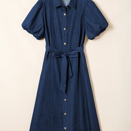 Makayla Bubble Sleeve Long Dress