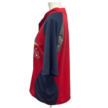 St Louis Baseball Cardinals Mens XL 1/4 Zip Short Sleeve 100% Polyester Jersey