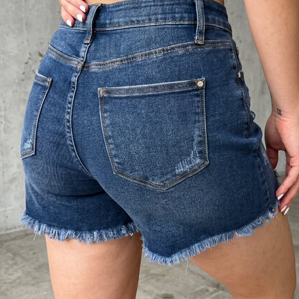 Holland Hem Distressed Whiskery Shorts