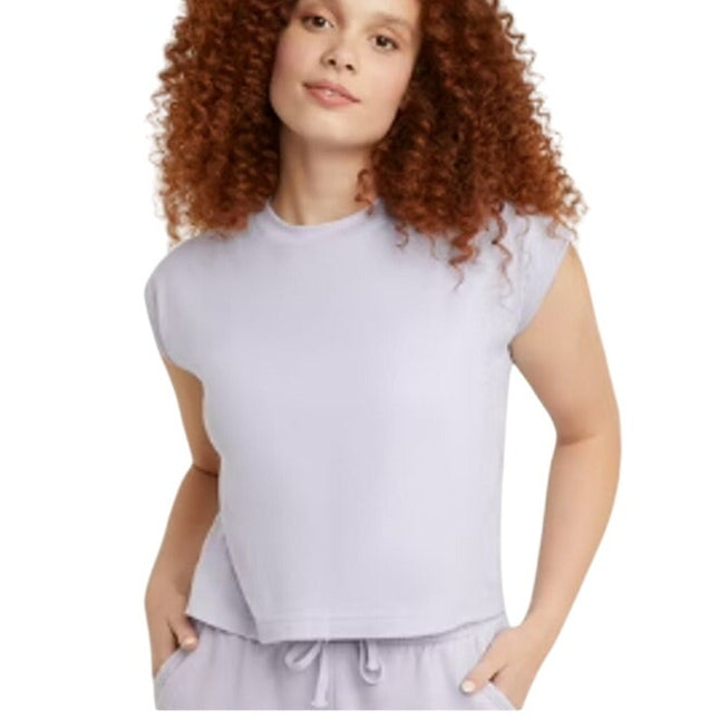 New 5-Pack Hanes Womens Medium Purple Ringspun Cotton Cap Sleeve Muscle Tees