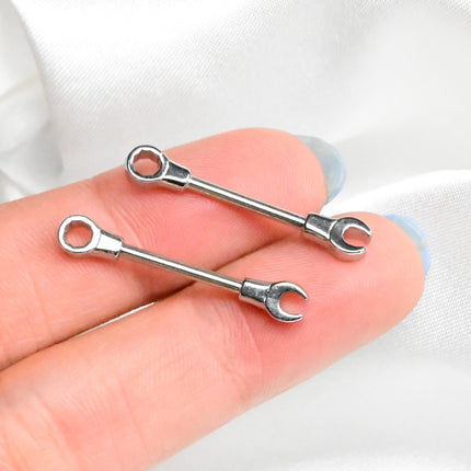 14G 13mm Combo Wrench Barbell Nipple Ring Set