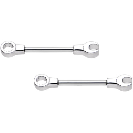 14G 13mm Combo Wrench Barbell Nipple Ring Set