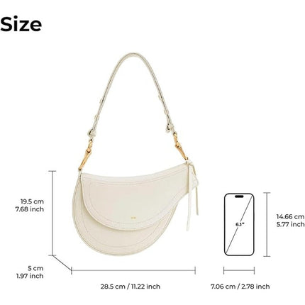 New JW PEI Womens White Leather Ashlie Asymetrical Shoulder Bag w Dust Cover