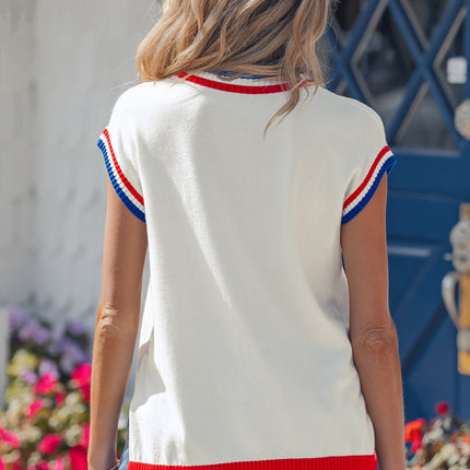 Peyton Trim Short Sleeve Sweater