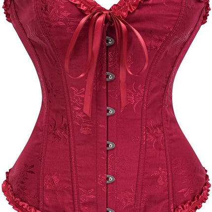 Corset Tops for Women,Lace Bustier Corset Lingerie top,Renaissance Overbust Corset Push Up Bodysuit
