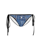 S / Denim Print Bikini Bottoms