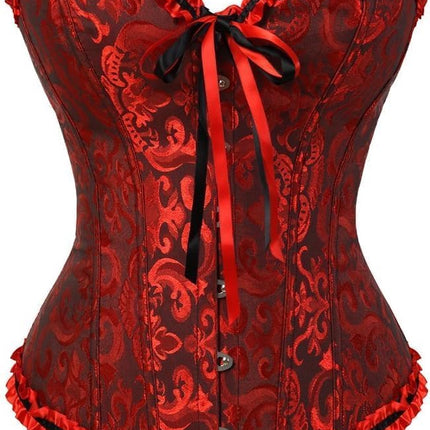 Corset Tops for Women,Lace Bustier Corset Lingerie top,Renaissance Overbust Corset Push Up Bodysuit