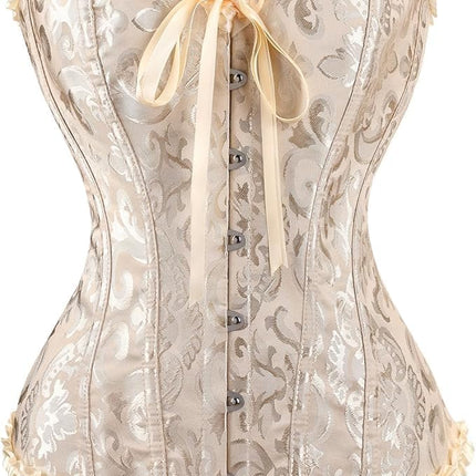 Corset Tops for Women,Lace Bustier Corset Lingerie top,Renaissance Overbust Corset Push Up Bodysuit