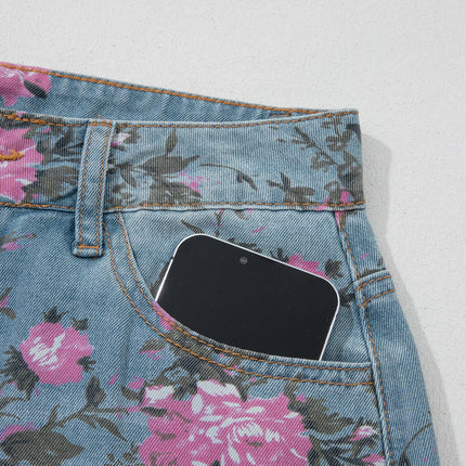 Esme Floral Print Bootcut Jeans