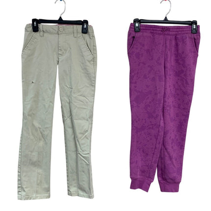 2 Cat & Jack DSG Girls Medium (10/12) Sweatpants Joggers Straight Uniform Pants