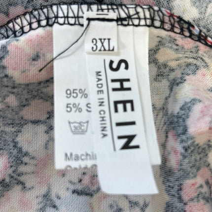 Shein Womens Plus Size 3X Long Sleeve Floral Full Zip Up Lightweight Jacket