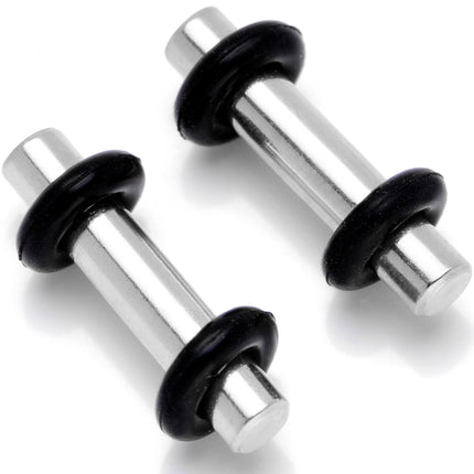 Stainless Steel Micro Straight Plug Set 14G to 8G