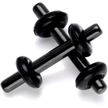 Black Anodized Titanium Micro Straight Plug Set 14G to 8G