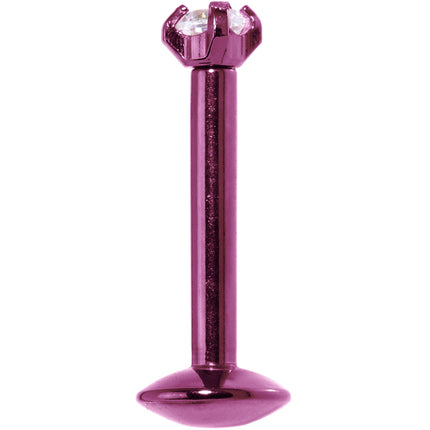 16G 5/16 Purple Titanium Internally Threaded Gem Labret Monroe