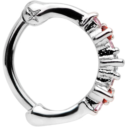 16G 5/16 Red Gem Cluster Hinged Cartilage Clicker