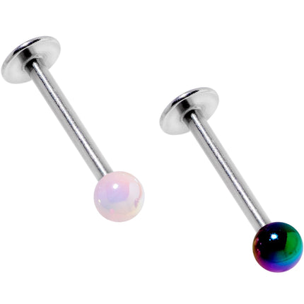 Multi Color Pearlescent Acrylic Ball Labret Monroe Tragus Set of 4