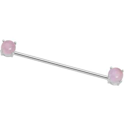 Pink Amethyst End to End Industrial Barbell 38mm