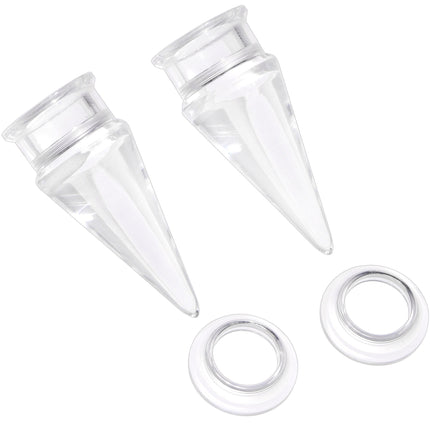 Clear 2 in 1 Interchangeable Screw Fit Plug and Taper Set